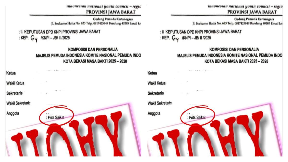 SK KNPI Versi Adelia Beredar, Frits Saikat: Itu Cacat Hukum!