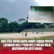 BEM STIES Mitra Karya Soroti Tender Proyek Lapangan Volly Pasir Rp2,2 Miliar Milik Disperkimtan Kota Bekasi