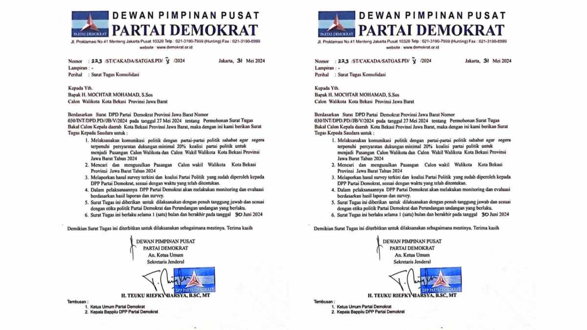 M2 Apresiasi Pemberian Surat Tugas Dari Partai Demokrat