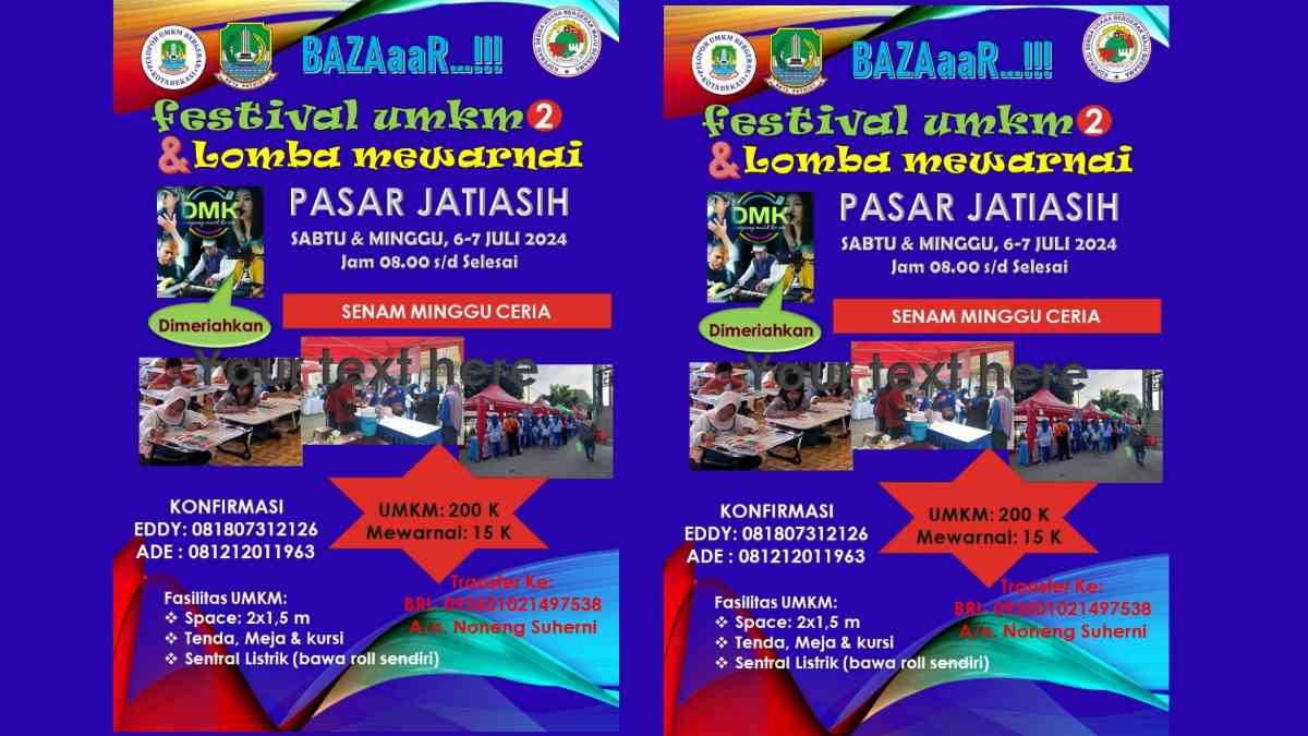 Pasar Jatiasih Kembali Gelar Bazaar Festival UMKM dan Lomba Mewarnai