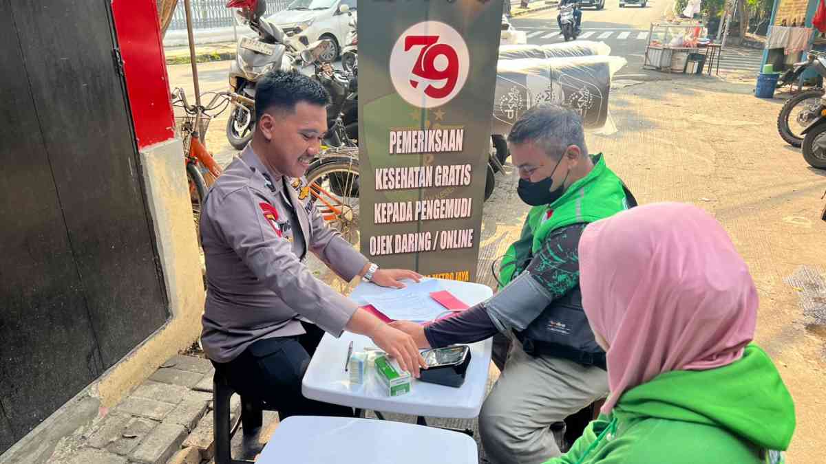 Satbrimob Polda Gelar Pemeriksaan Kesehatan Gratis bagi Ojol