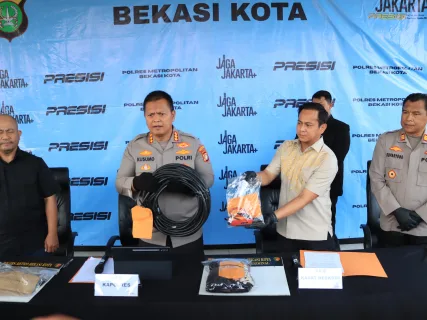 Polres Metro Bekasi Kota Ungkap Kasus Dugaan Pencurian Kabel BTS di Bekasi Selatan