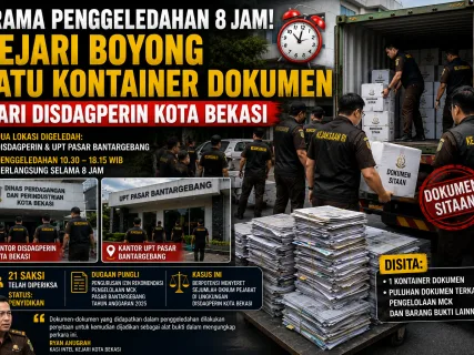 Drama Penggeledahan 8 Jam! Kejari Boyong Satu Kontainer Dokumen dari Disdagperin