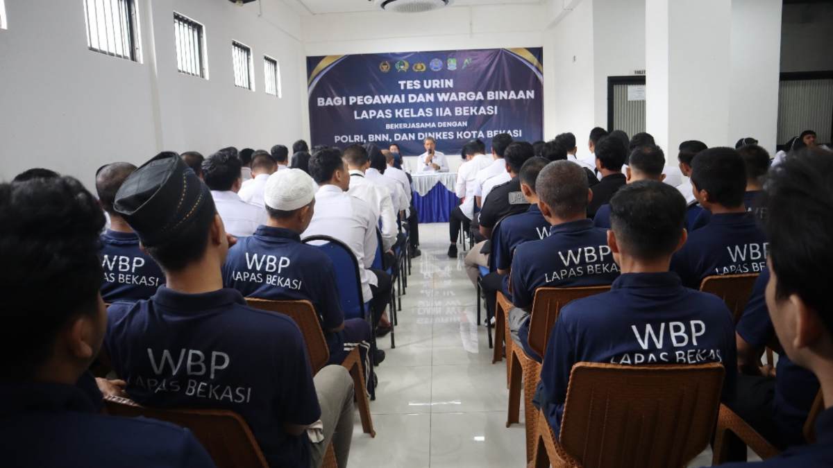 Lapas Kelas IIA Bekasi,Melakukan Tes Urine Massal, Bekerja sama dengan Polri