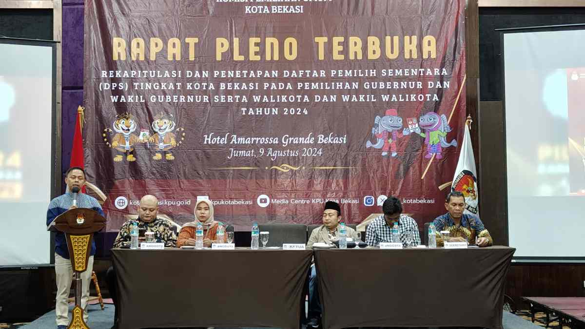 Rapat Pleno Digelar KPU, DPS Kota Bekasi Tembus 1,8 Juta