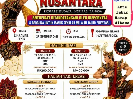 Sukses Gelar Event Perdana, Lomba Tari Kreasi Nusantara Kembali Hadir di Event ke-2 dengan Hadiah Lebih Banyak