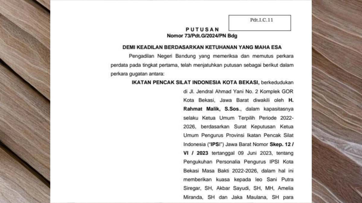 IPSI Kota Bekasi: Muskotlub Ilegal, Pengadilan Batalkan SK Pengprov