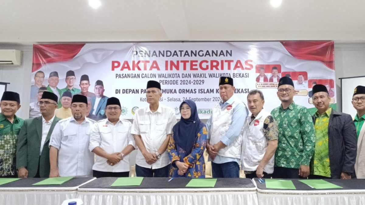 Lawan Korupsi, Tiga Paslon Kota Bekasi Tandatangani Pakta Integritas