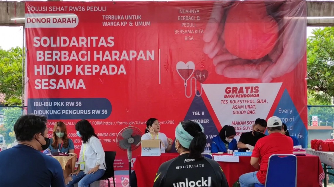 Sukses Digelar, Kegiatan Donor Darah RW 36 Perumahan Kemang Pratama 2 Diapresiasi